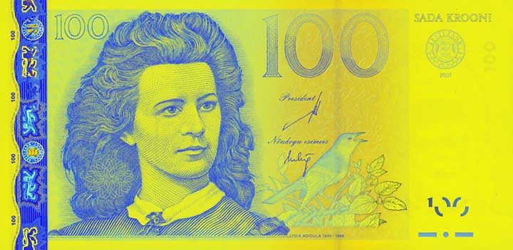 100 kroon banknote frontside 100 kroon banknote frontside