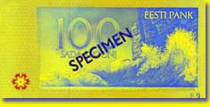 100 kroon banknote backside 100 kroon banknote backside