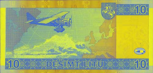 10 litas banknote backside 10 litas banknote backside