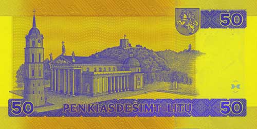 50 litas banknote backside 50 litas banknote backside