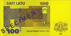 100 lats banknote backside 100 lats banknote backside