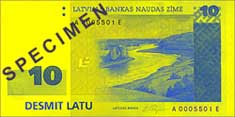 10 lats banknote frontside 10 lats banknote frontside