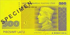 500 lats banknote frontside 500 lats banknote frontside