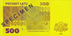 500 lats banknote backside 500 lats banknote backside