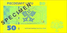 50 lats banknote backside 50 lats banknote backside