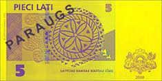 5 lats banknote backside 5 lats banknote backside
