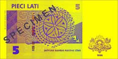 5 lats banknote backside 5 lats banknote backside