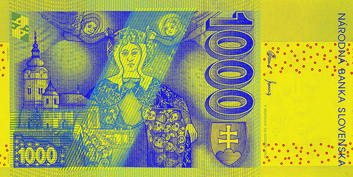 1000 Slovak koruna banknote backside 1000 Slovak koruna banknote backside