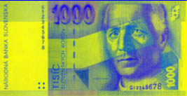 1000 Slovak koruna banknote frontside 1000 Slovak koruna banknote frontside