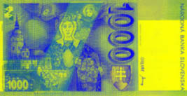 1000 Slovak koruna banknote backside 1000 Slovak koruna banknote backside