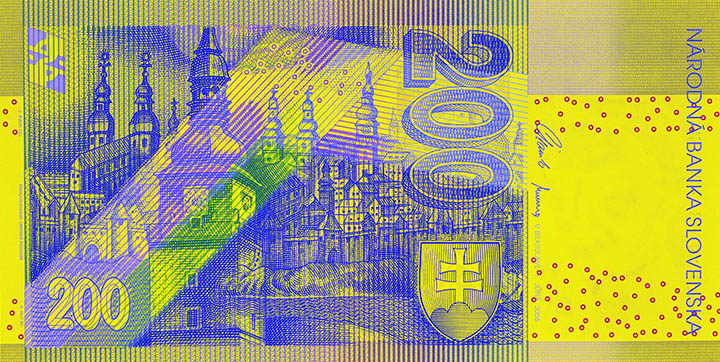200 Slovak koruna banknote backside 200 Slovak koruna banknote backside